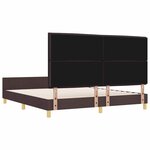 vidaXL Cadre de lit avec tête de lit Marron foncé 180 x 200 cm tissu