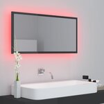 vidaXL Miroir LED de salle de bain Gris brillant 90x8 5x37cm Acrylique