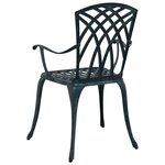 Chaises de jardin vidaXL 2 Pièces Vert en aluminium moulé