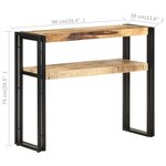 vidaXL Table console 90x30x75 cm Bois de manguier brut