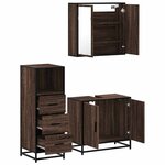 vidaXL Ensemble de meubles de salle de bain 3 Pièces Chêne marron