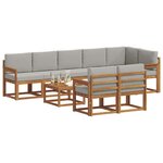 vidaXL Ensemble de canapés d'extérieur 9 Pièces Gris Naturel et Clair