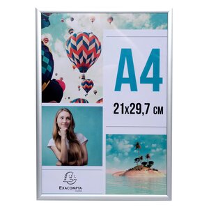 Cadre Photo Aluminium A4 - Argent - X 12 - Exacompta