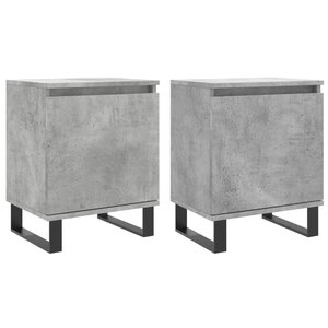 vidaXL Tables de chevet 2 Pièces gris béton 40x30x50 cm bois d'ingénierie