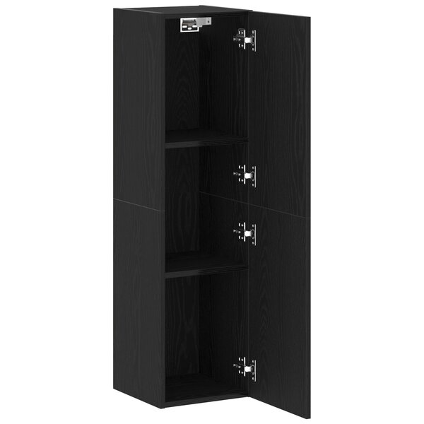 vidaXL Meuble TV en Chêne Noir  dimensions 30 5 x 30 x 110 cm  fabriqué en bois d'ingénierie