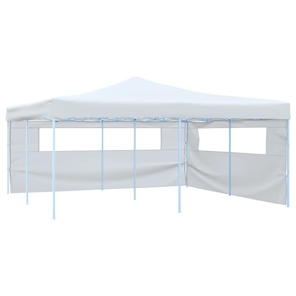vidaXL Belvédère pliable avec 2 parois 5x5 m Blanc