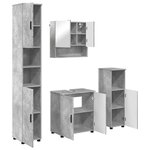vidaXL Ensemble de mobilier de salle de bain 4 Pièces Gris béton