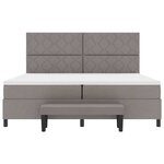 vidaXL Lit à ressorts avec matelas Taupe 200 x 200 cm tissu