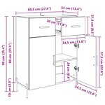 vidaXL Buffet Chêne artisanal 69 5 x 34 x 90 cm Bois d'ingénierie