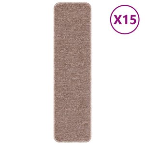 vidaXL Tapis Antidérapants pour Escaliers 15 Pièces Marron clair