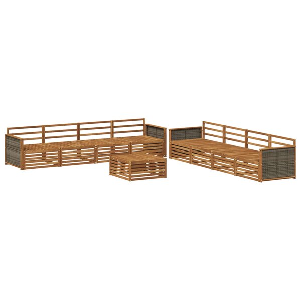 vidaXL Ensemble de canapés d'extérieur 9 pc Naturel