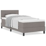 vidaXL Lit boxspring avec matelas Taupe 100 x 200 cm tissu