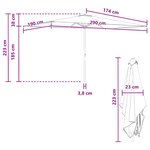 vidaXL Parasol de jardin 200 x 300 cm Polyester Rectangulaire
