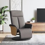 vidaXL Fauteuil inclinable avec repose-pieds taupe tissu
