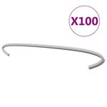 vidaXL Crochets de gabion 100 Pièces Acier galvanisé 30 cm