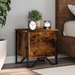 vidaXL Tables de chevet 2 Pièces chêne fumé 40x30x40 cm bois d'ingénierie