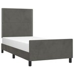 vidaXL Cadre de lit sans matelas gris foncé 100x200 cm velours