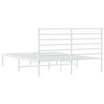 vidaXL Cadre de lit métal sans matelas et tête de lit blanc 140x190 cm
