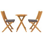 vidaXL Ensemble bistro de jardin 3 pièces - Bois d'acacia massif