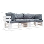 vidaXL Canapés de jardin palette 2 Pièces avec coussins Gris Pinède