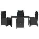 vidaXL Ensemble de salle à manger pour jardin 5 Pièces Noir Poly rotin