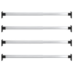 vidaXL Rails de garde-robe télescopiques 4 Pièces Argenté 58-100 cm
