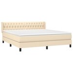 vidaXL Sommier à lattes de lit avec matelas Crème 180x200 cm Tissu