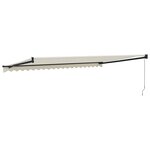 vidaXL Auvent rétractable crème 5x3 m tissu et aluminium