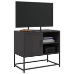 vidaXL Meuble TV noir 68x39x60 5 cm acier