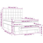vidaXL Sommier à lattes de lit avec matelas Rose 140x190 cm Velours