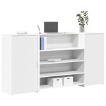 vidaXL Bureau de réception blanc 200x50x103 5 cm bois d'ingénierie
