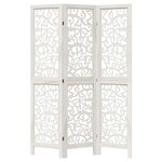 vidaXL Cloison de séparation 3 panneaux blanc bois de paulownia massif