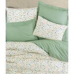 Parure de lit - housse de couette 220 x 240 + 2 taies d'oreiller 60 x 60 coton renforcé - Vert