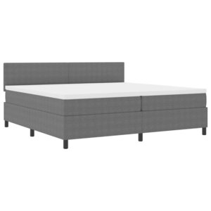vidaXL Lit à ressort LED Gris clair et blanc 200 x 200 cm