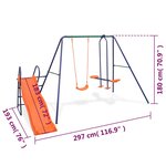 vidaXL Ensemble de balançoire avec toboggan et 3 sièges Orange