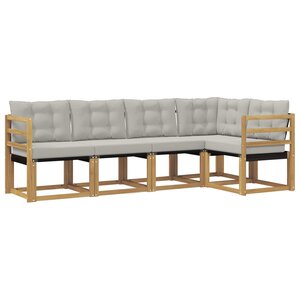 vidaXL Ensemble de canapés d'extérieur 5 pc Blanc et gris clair