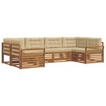 vidaXL Ensemble de canapés d'extérieur 6 pc Naturel et Beige