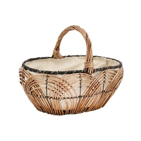 Panier en osier lacerie et jute 35 cm