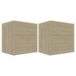 vidaXL Tables de chevet 2Pièces Chêne sonoma 40x30x40cm Bois d'ingénierie