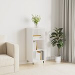 vidaXL Buffet blanc brillant 34 5x32 5x90 cm bois d'ingénierie