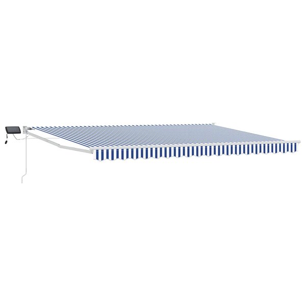 vidaXL Store rétractable manuel avec LEDs Bleu et Blanc 4 5 × 3 m
