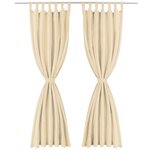 vidaXL Rideau occultant avec boucles 2 Pièces 140 x 175 cm Beige