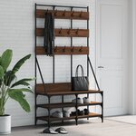 vidaXL Porte-vêtements et rangement des chaussures chêne marron