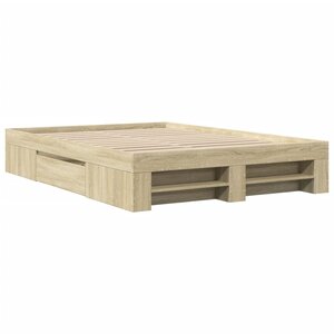 vidaXL Cadre de lit sans matelas chêne sonoma 140x190 cm
