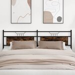 vidaXL Tête de lit chêne fumé 193 cm bois d'ingénierie et acier