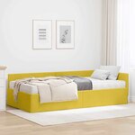 vidaXL Cadre de lit d'angle avec matelas Autre 2 Pièces Vert Velours