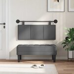 vidaXL Tête de lit suspendue Avec lumière LED Gris foncé Tissu