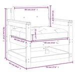vidaXL Chaises de jardin et coussins lot de 2 blanc bois de pin massif