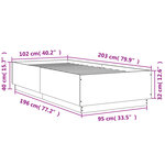 vidaXL Cadre de lit avec lumières LED sonoma gris 100x200 cm