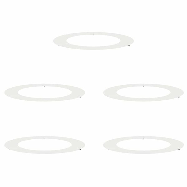 vidaXL Anneau d'arbre plat 5 Pièces Blanc Ø60/90 cm Acier